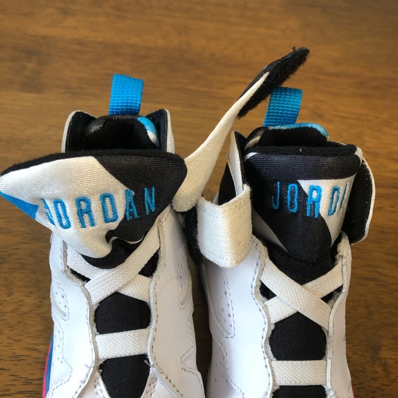 Baby Air Jordan VII 7 Retro White Orion Blue Black Infrared Red - Picture 8 of 11